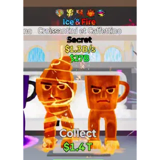 Fortnite Steal The Brainrot Ice & Fire Croissantini et Caffettino 5 traits 1.3B/s