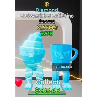 Fortnite Steal The Brainrot Diamond Croissantini et Caffettino traited 195M/s