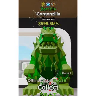 Fortnite Steal The Brainrot Zombie Gorgonzilla traited 598.5M/s