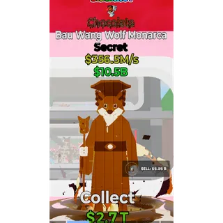 Fortnite Steal The Brainrot Chocolate Bau Wang Wolf Monarca traited 356.5M/s