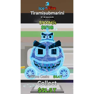 Fortnite Steal The Brainrot Ice & Fire Tiramisubmarini 1 trait