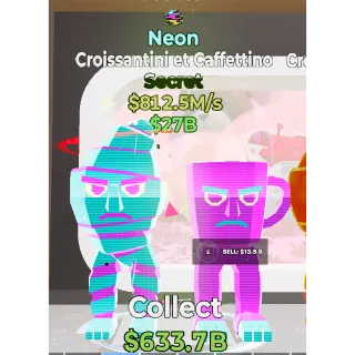 Fortnite Steal The Brainrot Neon Croissantini et Caffettino traited 812.5B/s
