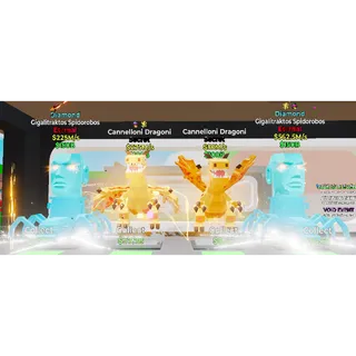 Fortnite Steal The Brainrot 2x Cannelloni Dragoni + 2x Diamond Gigalitraktos Spidorobos