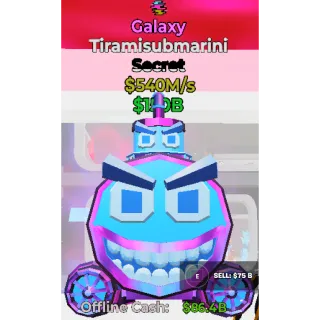 Fortnite Steal The Brainrot Galaxy Tiramisubmarini traited 540M/s