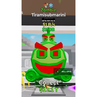 Fortnite Steal The Brainrot Zombie Tiramisubmarini 2 traits 1B/s