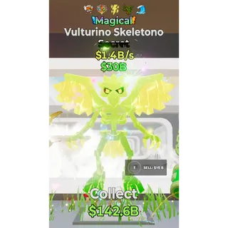 Fortnite Steal The Brainrot Magical Vulturino Skeletono 5 traits 1.4B/s