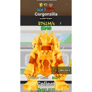 Fortnite Steal The Brainrot Ice & Fire Gorgonzilla traited 741M/s