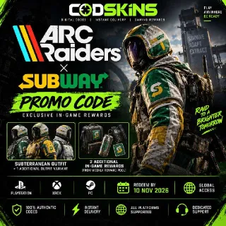 Arc Raiders X subway Promo Code