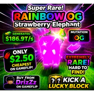 KICK A LUCKY BLOCK - RAINBOW STRAWBERRY ELEPHANT 