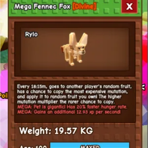 19kg TITANIC FENNEC FOX