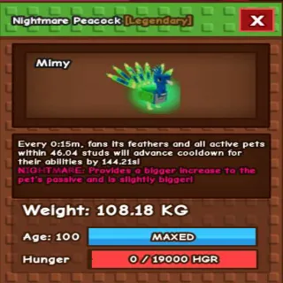 NIGHTMARE GODLY PEACOCK