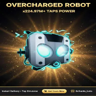 Overcharged Robot | x224.97M+ Tap Power | Random Mutation | Tap Simulator | Roblox | Instant Delivery | Leto's Shop