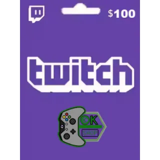 $100 Twitch Gift Card - US Account