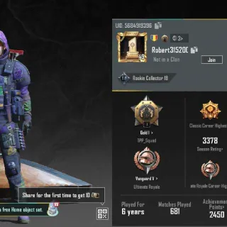 PUBG Mobile Account | Level 49 | K/D 3.29 | Many Skins | Premium Items | 6 Years | EU