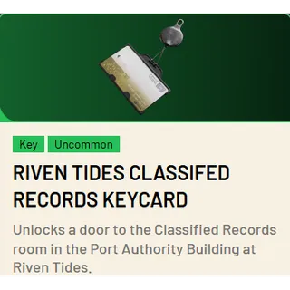 Riven Tides Classifed Records Keycard*1 ARC Raiders