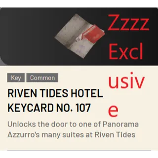 🟢Riven Tides Hotel Keycard No. 107*1 ARC Raiders