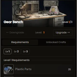Gear Bench*1-3 Full level ARC Raiders