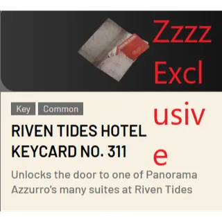 🟢Riven Tides Hotel Keycard No. 311*1 ARC Raiders