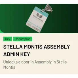 Stella Montis Assembly Admin Key*10 ARC Raiders