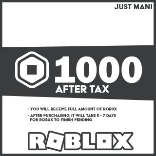 Roblox 1000 Robux AFTER TAX 