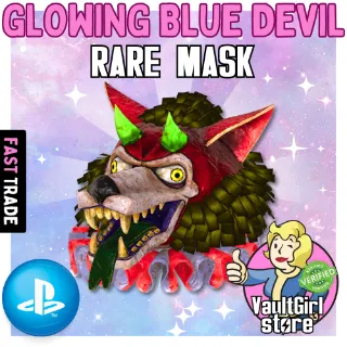 Glowing Blue Devil Mask - PS4/PS5