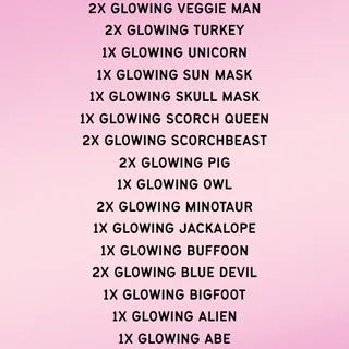 🔥 22 GLOWING MASKS - PS4/PS5