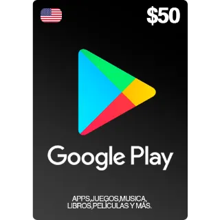 Google Play Gift Card $50.00 USD 