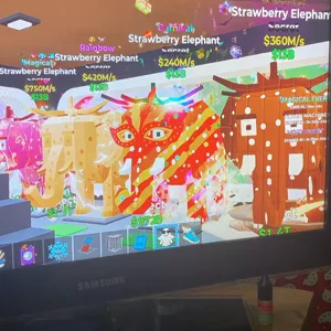4 strawberry elephants