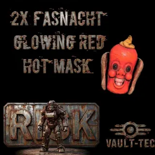 2x Glowing Red Hot Mask