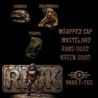 Wrapped Cap, Wasteland Rags Hood,Green Hood