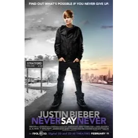 Justin Bieber HD Vudu/Fandango At Home Redeem Digital Code Movie