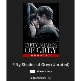 Fifty Shades of Grey Unrated HD MA Movies Anywhere Redeem US U.S.