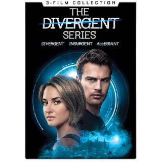 The Divergent Series 3-Film Collection HD Vudu Digital Redeem Divergent/Insurgent/Allegiant