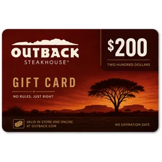 $200.00 Outback Steakhouse gift card 