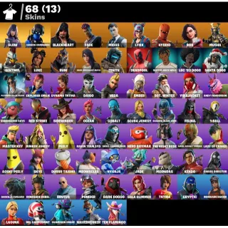 [PC/PSN/XBOX] 68 SKINS 💎 RENEGADE RAIDER | GLOW |  MIDAS | LYNX | DEADPOOL | CARBON COMMANDO ⚡ FULL ACCESS