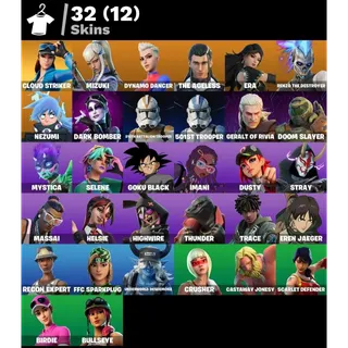 [PC/PSN/XBOX] 32 SKINS 🔥 GOKU BLACK + CLOUD STRIKER + DARK BOMBER 💰 550 V-Bucks 🔥 FULL ACCESS