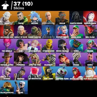 PC/PSN/NINTENDO| 37 SKINS | DARTH VADER • SPIDER-GWEN • DOOM SLAYER | GERALT | 100 V-BUCKS | FULL ACCESS
