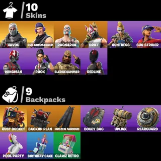 [PC/PSN/XBOX] 10 SKINS 🔥 HAVOC + SUB COMMANDER + WINGMAN + RAGNAROK + DRIFT🔥FULL ACCESS