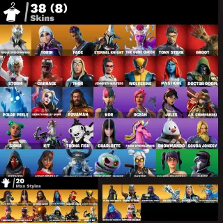 [PC/PSN/XBOX] 38 SKINS 🔥ROGUE SPIDER KNIGHT 🕷️ ETERNAL KNIGHT | THE CUBE QUEEN | TONY STARK 🔥LVL 1834🔥FULL ACCESS