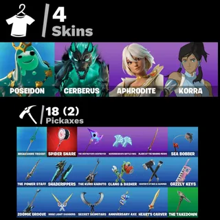 [PC/PSN/XBOX] 4 SKINS 🔥 KORRA + POSEIDON + CERBERUS + APHRODITE 🔥 FULL ACCESS