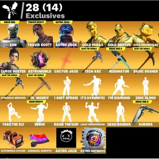 [PC/PSN/XBOX] 133 SKINS 🔥 TRAVIS SCOTT + ASTRO JACK+ EON + GOLD MIDAS + GOLD BRUTUS + GOLD MEOWSCLES 🔥 FULL ACCESS