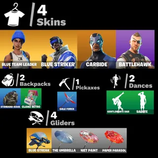 [PC/PSN/XBOX] 4 SKINS 🔥 BLUE TEAM LEADER + BLUE STRIKER + 3 EXCLUSIVES 🔥FULL ACCESS