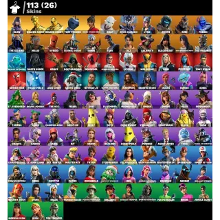 [PC/PSN/XBOX] 113 SKINS 🔥 GLOW • GOLD MIDAS • LARA CROFT • DEADPOOL • HERON STANCE HERO • LVL : 3077 🔥FULL ACCESS