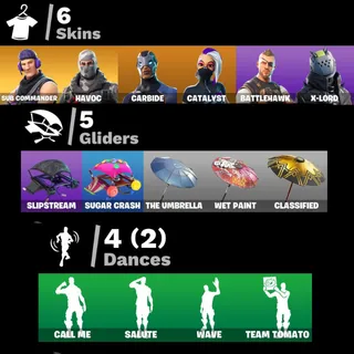 [PC/PSN/XBOX] 6 SKINS 🔥 HAVOC + SUB COMMANDER + 4 EXCLUSIVES 🔥500 V-B 🔥 FULL ACCESS