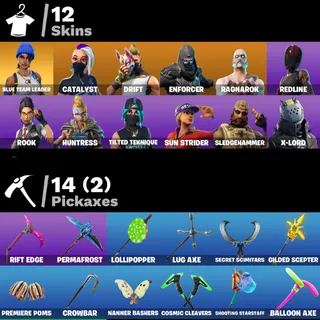 [PC/PSN/XBOX] 12 SKINS 🔥 BLUE TEAM LEADER + DRIFT + RAGNAROK + 1,250 V-BUCKS + 6 EXCLUSIVES 🔥 FULL ACCESS