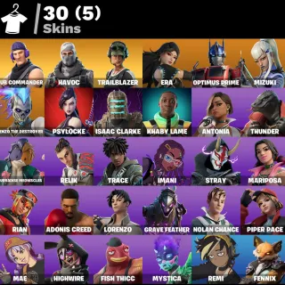 [PC/PSN/XBOX] 30 SKINS | OPTIMUS PRIME | PSYLOCKE | ISAAC CLARKE | KHABY LAME | HAVOC | 950 VB