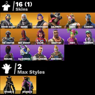 [PC/PSN/XBOX] 16 SKINS | ROGUE AGENT | HAVOC | RED KNIGHT | THE VISITOR | DRIFT | CALAMITY | 700 VB | FULL ACCESS