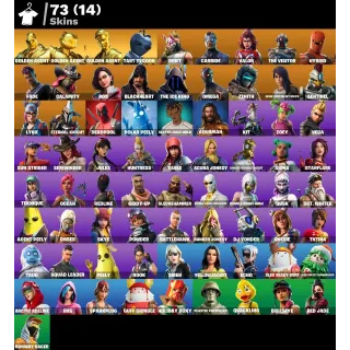 [PC/PSN/XBOX] 73 SKINS 🔥 GOLD MIDAS BRUTUS MEOWSCLES | OMEGA | TART TYCOON | DEADPOOL | 900 VB 🔥 FULL ACCESS