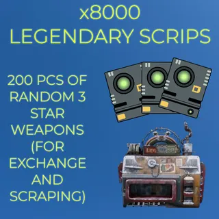 Legendary Scrips x8000 (200 random 3 star weapons) 