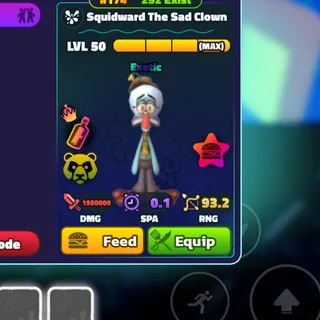 GOLD SQUIDWARD THE SAD CLOWN